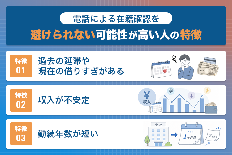 在籍確認を避けられない可能性が高い人の特徴の画像
