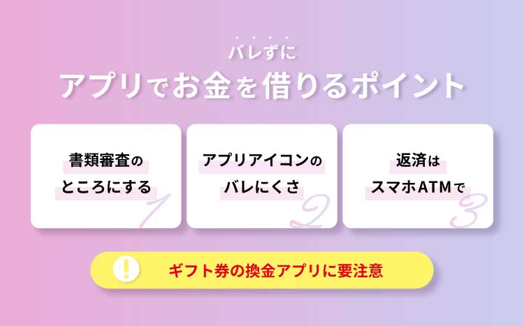 アプリでバレずにお金を借りるポイントの画像
