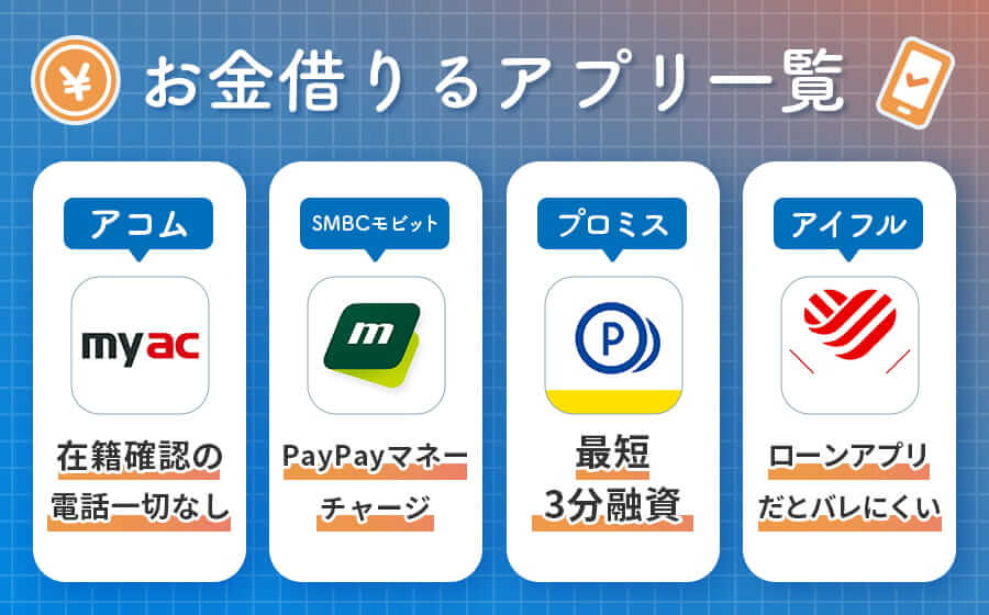 消費者金融のお金借りるアプリ一覧の画像