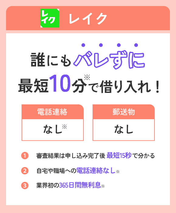 レイクの在籍確認の特徴